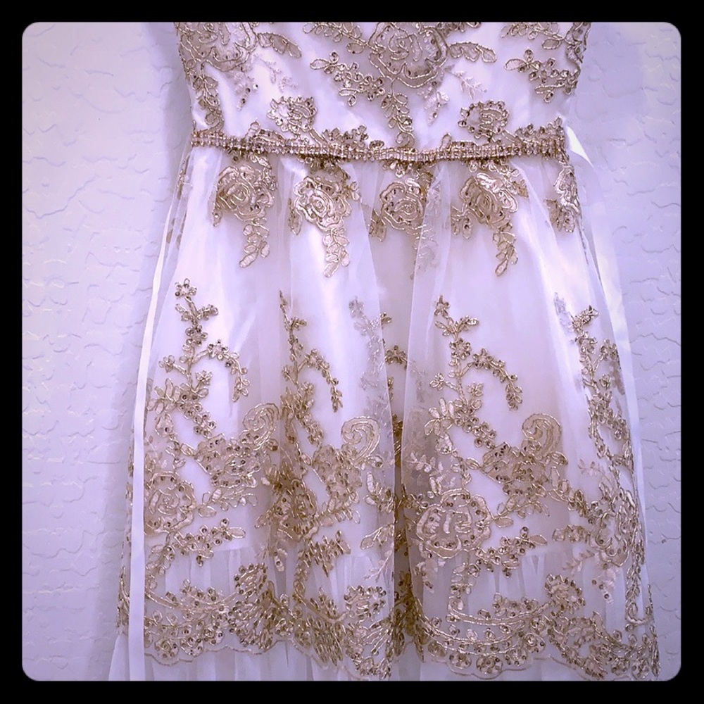 Gold embroidered dress